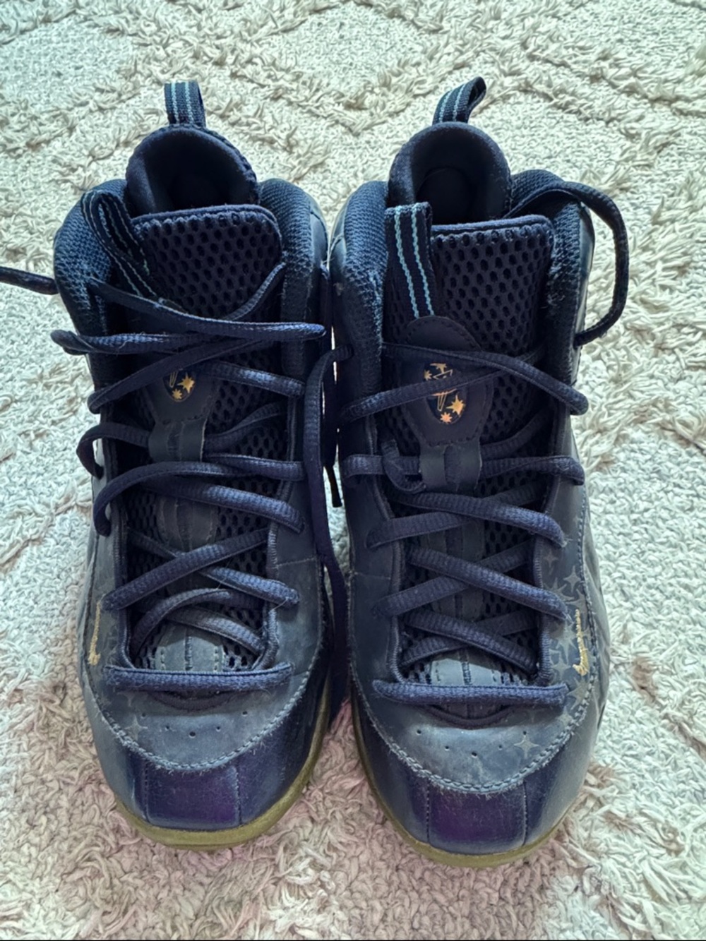 Nike Kids Navy High-Top Sneakers with Subtle Star Accents